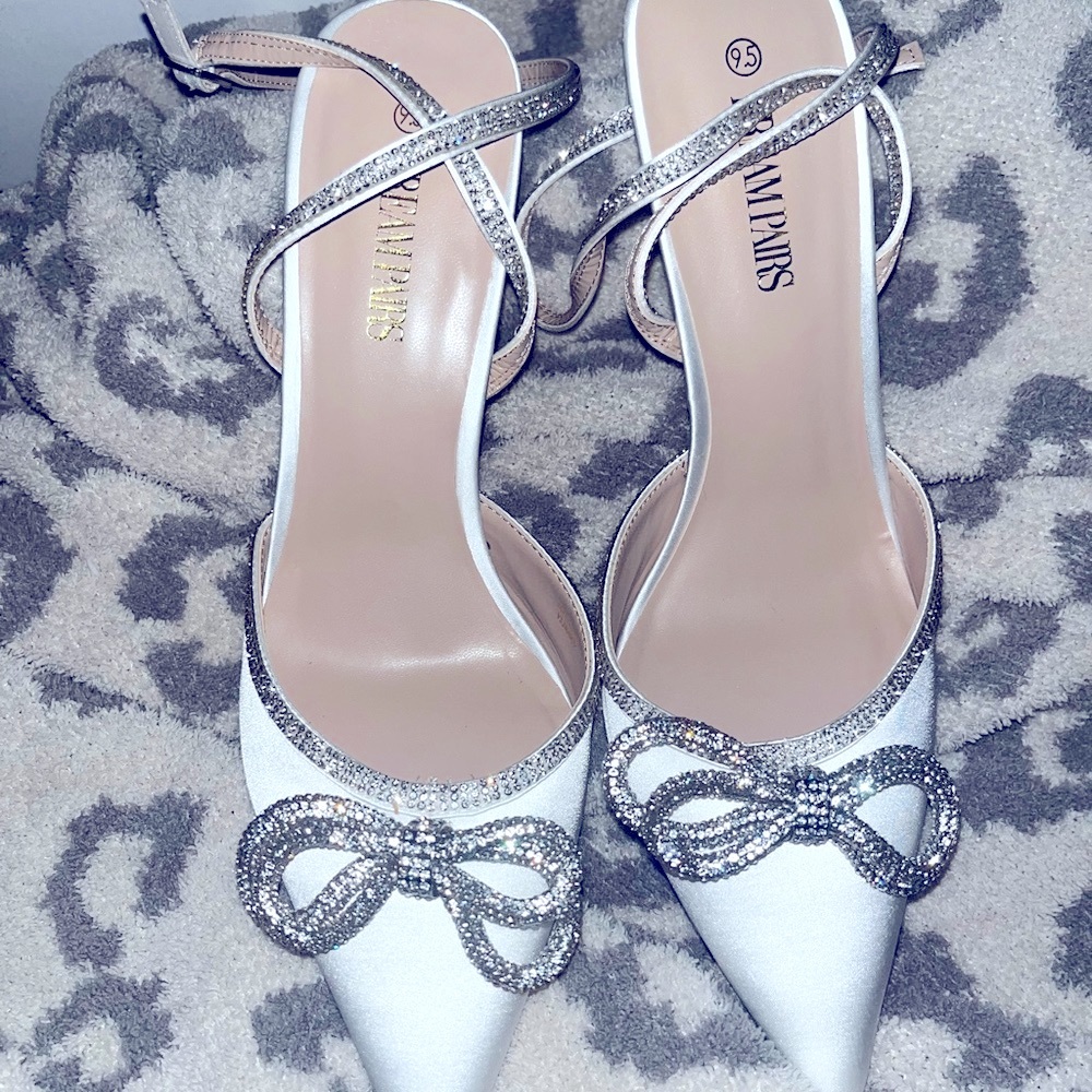 DREAM PAIRS Heels Rhinestone Ankle Strap 9.5